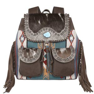 Cowhide Leather Backpack-Montana West Aztec Tapestry Backpack Travel Bag
